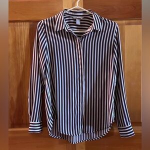 H&M Striped Button-Up Blouse